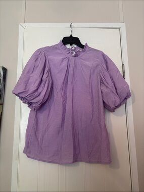 entro Lavender Puff Sleeve Blouse